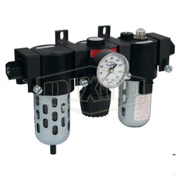 Dixon Wilkerson by Compact Combination Unit with Guard, 3/8 in NPT Port, 58.5 SCFM Flow Rate, Polycarbonat C16-03M - main